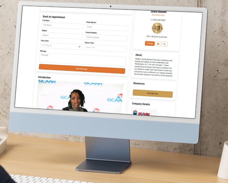 A SphereCard website with print flyer button.
