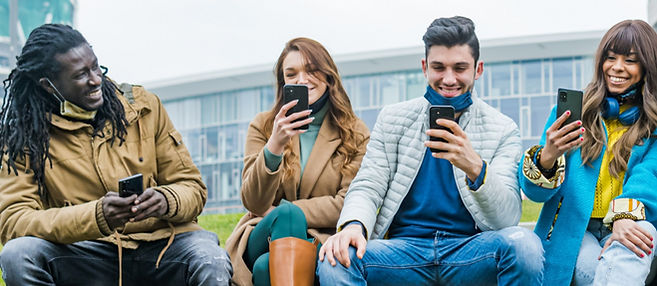 People looking at their SphereCard messaging and scheduling