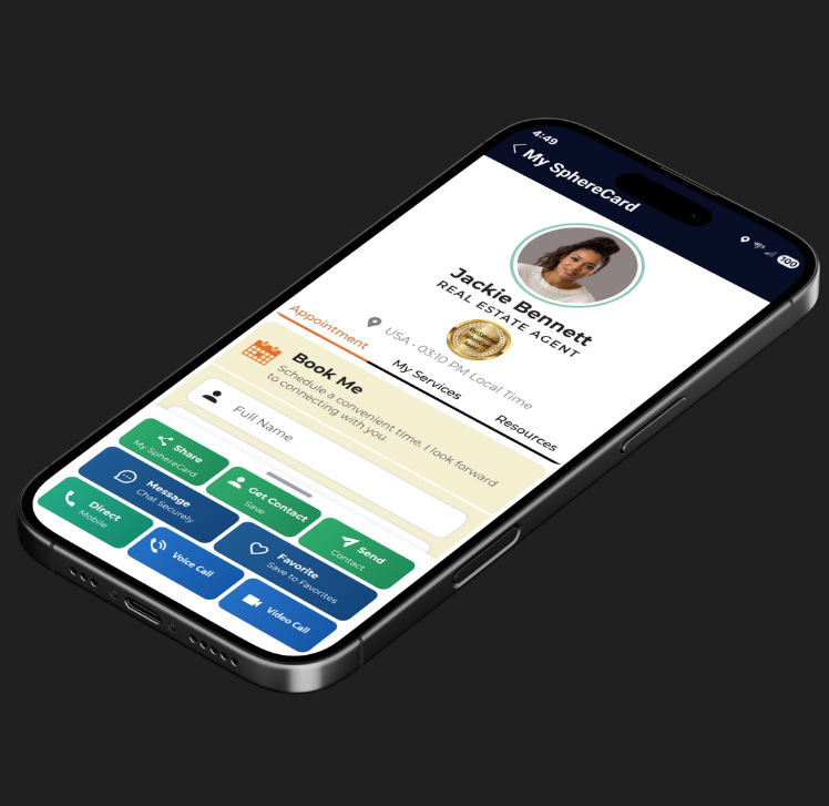 SphereCard new mobile app design